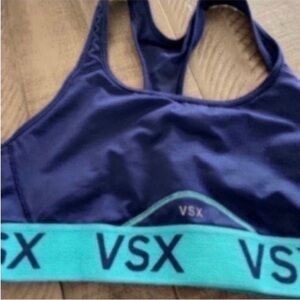 VSX Women's Navy and Teal Sports Bra size medium